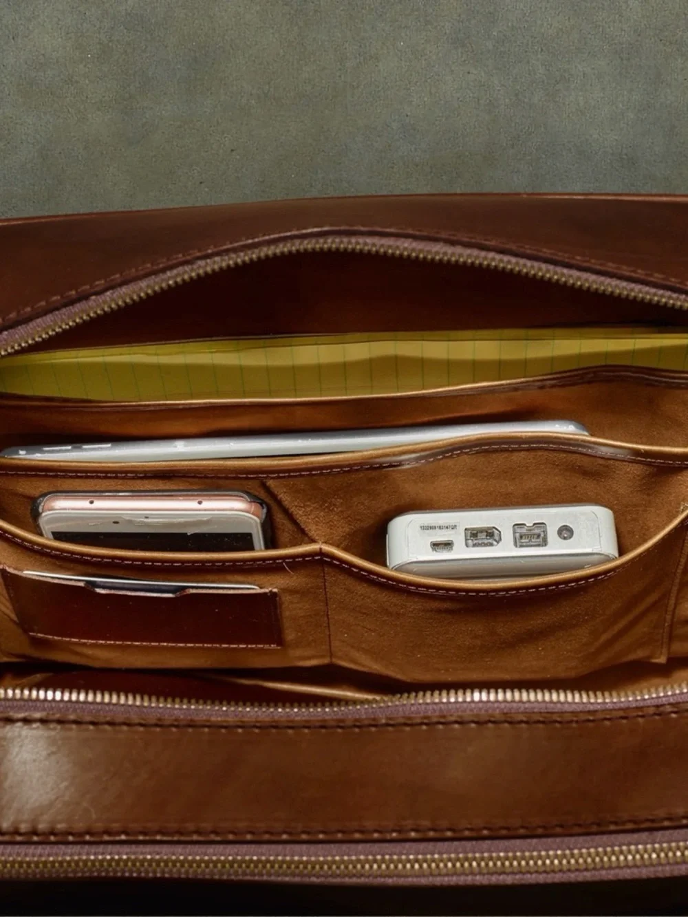Men’s Leather Briefcase - Brown Executive Carry Case by Satchel & Page